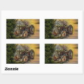  groene tractor Rustic Old Barn Rechthoekige Sticker (Vel)
