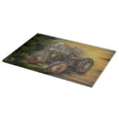 groene tractor Rustic Old Barn Snijplank (Hoek)