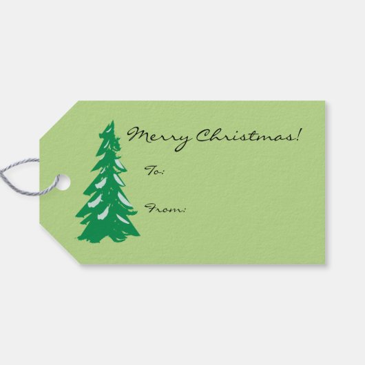 Groene Tractor & Schuur Kerst Label Cadeaulabel (Achterkant Horizontaal)