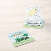  groene tractor Shamrock Voeg familienaam toe Kartonnen Onderzetters (Insitu)