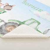 Groene Tractor sherpa deken (3/4)