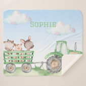 Groene Tractor sherpa deken (Voorkant (horizontaal))