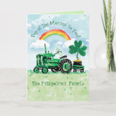groene tractor St. Patrick's Day Kaart (Voorkant)