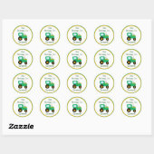 Groene Tractor Terug naar School Stickers (Vel)