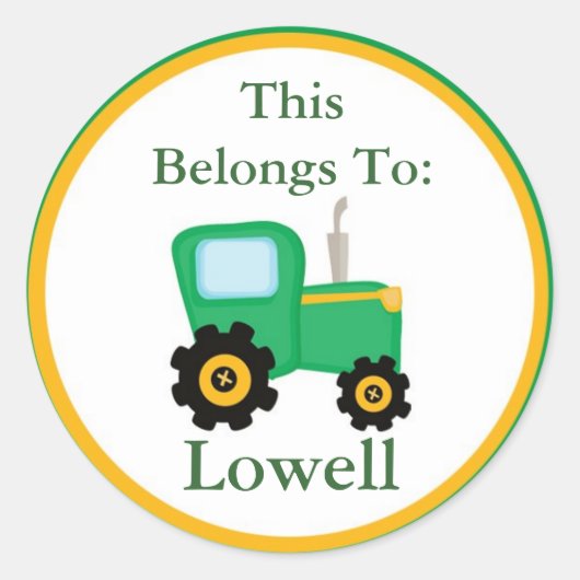 Groene Tractor Terug naar School Stickers (Voorkant)