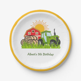 Groene Tractor | Thema Verjaardagsfeestje Papieren Bordje