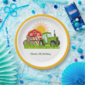 Groene Tractor | Themagetalenteit Papieren Borden Papieren Bordje (Feest)