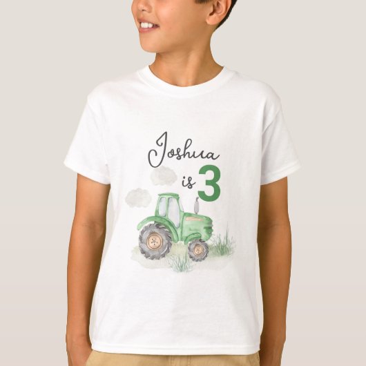 Groene Tractor Theme T-shirt - Boerderij Fun (Voorkant)