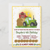 Groene tractor 🚜 Trucks Thema Verjaardagsfeest Kaart (Voorkant)
