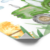 Groene Tractor Verjaardag Foto Mijlpaal teken Poster (Hoek)