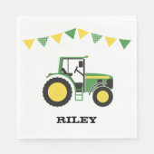 Groene Tractor Verjaardag Party Papier servetten (Voorkant)