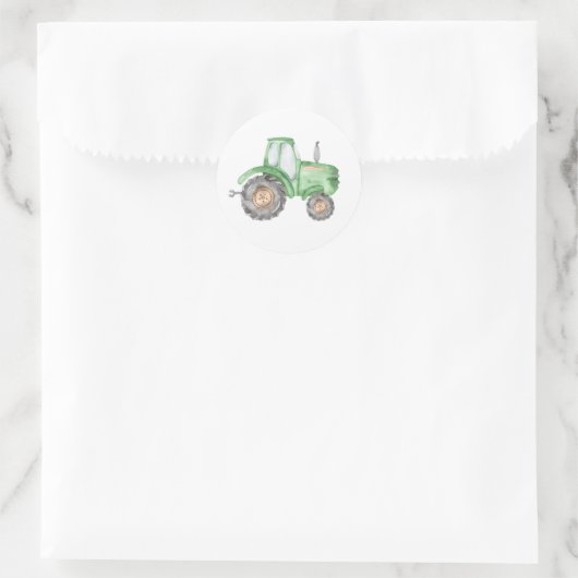 Groene Tractor Verjaardag Sticker (Tas)