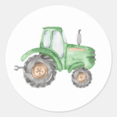 Groene Tractor Verjaardag Sticker (Voorkant)
