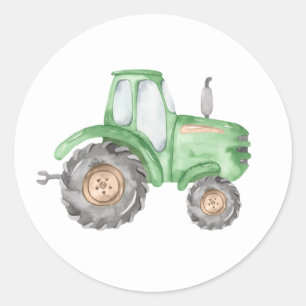 Groene Tractor Verjaardag Sticker