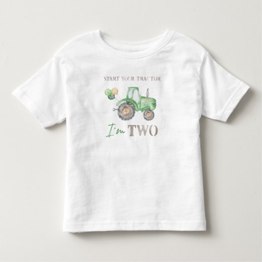 Groene Tractor Verjaardag T-shirt (Voorkant)