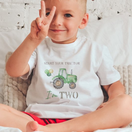 Groene Tractor Verjaardag T-shirt