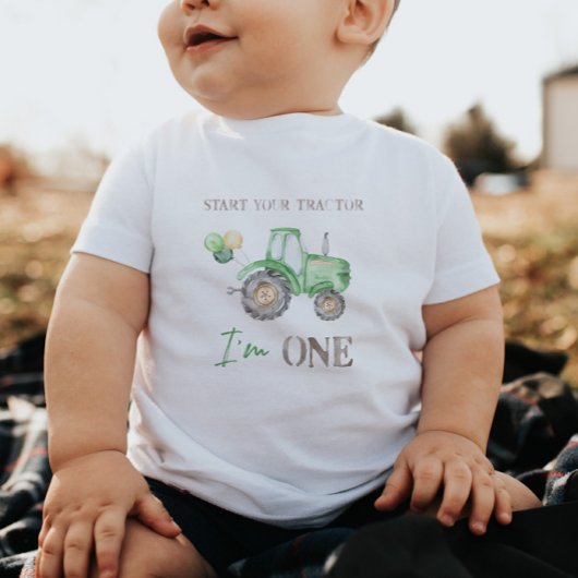 Groene Tractor Verjaardag T-shirt