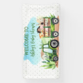 Groene tractorbanner voor landbouwhuisdieren spandoek (Verticaal)