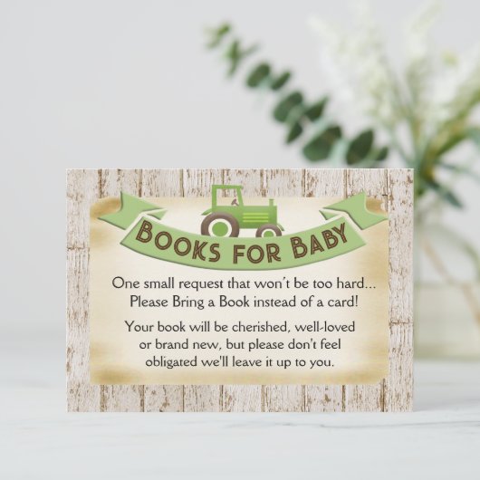 Groene Tractorboeken voor Baby Kaart (Staand voorkant)