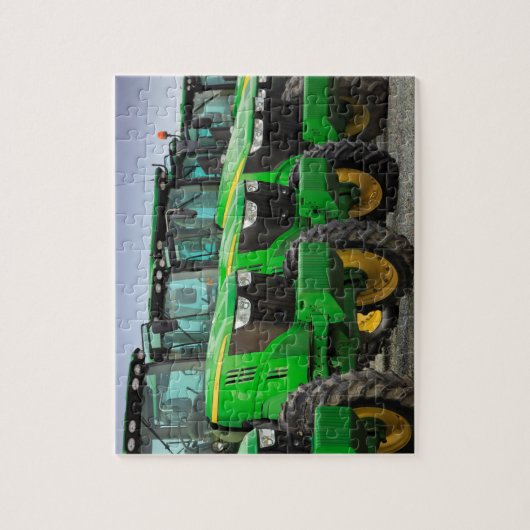 Groene tractoren legpuzzel (Verticaal)