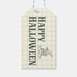Groene traditionele heks vintage labels cadeaulabel