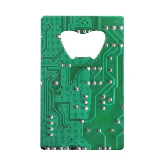 Groene Transistor Circuit Board Creditkaart Flessenopener (Voorkant)