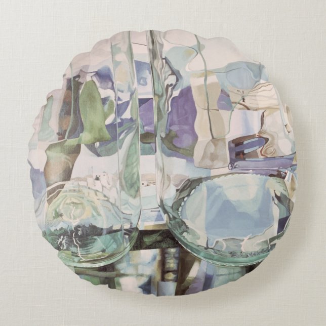 Groene transparantie rond kussen (Voorkant)