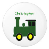 Groene Trein Ontwerp Gepersonaliseerd Keramische Knop (Voorkant)