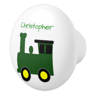 Groene Trein Ontwerp Gepersonaliseerd Keramische Knop