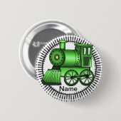 Groene trein ronde speld button 5,7 cm (Voorkant /achterkant)