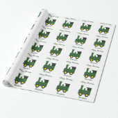 Groene Trein Verjaardag Cadeaupapier (Uitgerold)