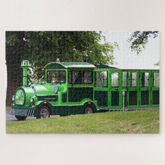 Groene treinlocomotief legpuzzel