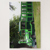 Groene treinlocomotief legpuzzel (Verticaal)