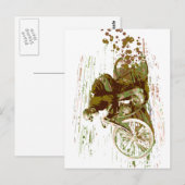 Groene  treinmotor briefkaart (Voorkant / Achterkant)