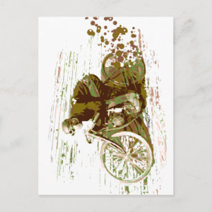 Groene  treinmotor briefkaart