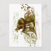 Groene  treinmotor briefkaart (Voorkant)