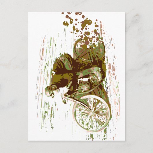 Groene  treinmotor briefkaart (Voorkant)