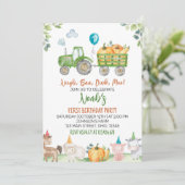 Groene trekkende landbouwhuisdieren - uitnodiging (Staand voorkant)