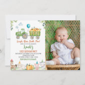 Groene trekkende landbouwhuisdieren - uitnodiging (Voorkant)