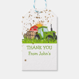 groene trekker | Boerderij Thema Verjaardagsfeest  Cadeaulabel