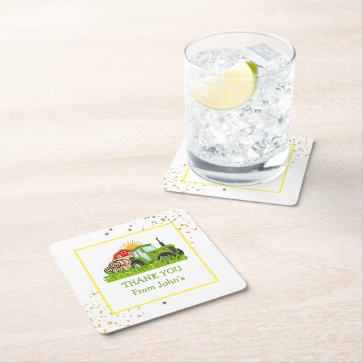 groene trekker | Boerderij Thema Verjaardagsfeest  Kartonnen Onderzetters (Insitu)