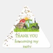 groene trekker | Boerderij Thema Verjaardagsfeest  Sticker (Voorkant)
