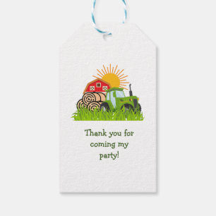 groene trekker Jongens thema verjaardagsfeestje Cadeaulabel