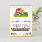 groene trekker | Jongens thema verjaardagsfeestje Kaart (Staand voorkant)
