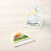 groene trekker | Jongens thema verjaardagsfeestje Kartonnen Onderzetters (Insitu)