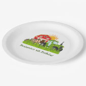 groene trekker | Jongens thema verjaardagsfeestje Papieren Bordje (Gekanteld)