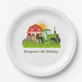 groene trekker | Jongens thema verjaardagsfeestje Papieren Bordje (Voorkant)