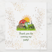 groene trekker | Jongens thema verjaardagsfeestje Wijn Etiket (Enkel label)