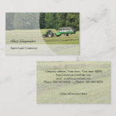 Groene trekker met kuilbeladen aanhangwagen visitekaartje (Voorkant / Achterkant)