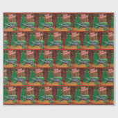  groene trekker voor kerstmis door Barn Cadeaupapier (Vlak)